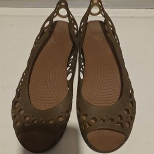 Women's Brown Cutout Flats